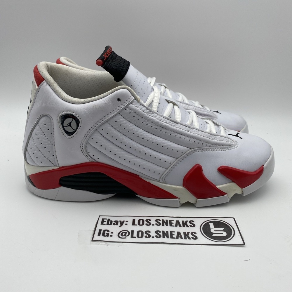 Size 7y (GS) - Jordan 14 Retro 2019 Mid Candy Cane (487524-100) - Picture 3 of 8